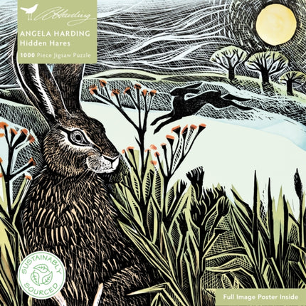 Adult Sustainable Jigsaw Puzzle Angela Harding Hidden Hares