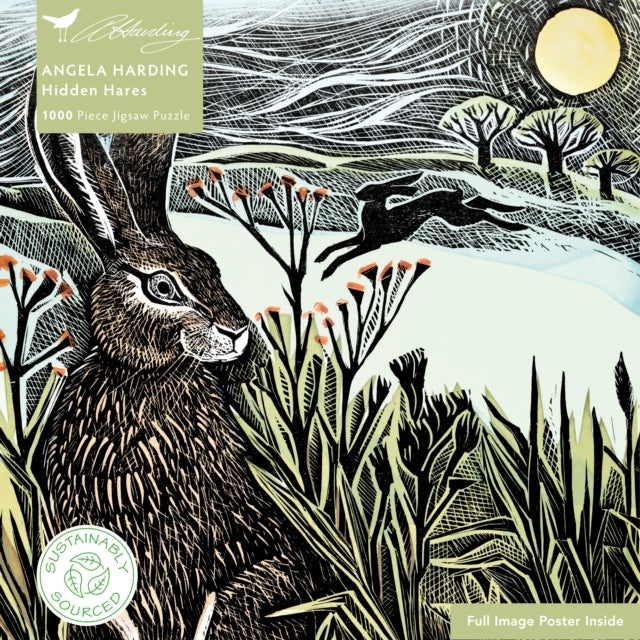 Adult Sustainable Jigsaw Puzzle Angela Harding Hidden Hares