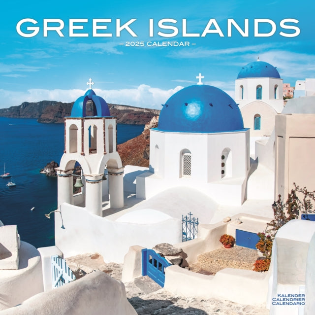 Greek Islands Calendar 2025 Square Travel Wall Calendar  16 Month