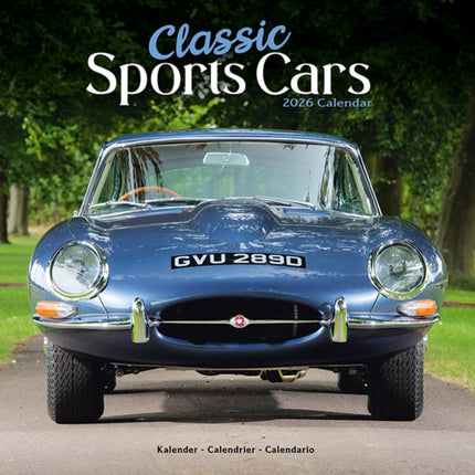 Classic Sports Cars Calendar 2026  Square Car