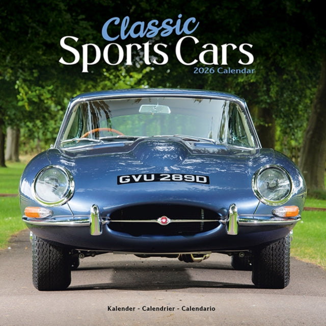 Classic Sports Cars Calendar 2026  Square Car