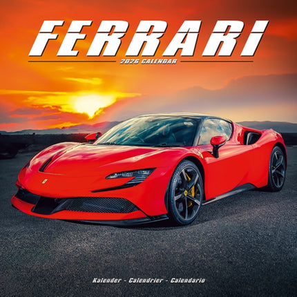 Ferrari Calendar 2026  Square Car Wall Calendar