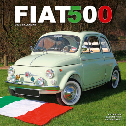 Fiat 500 Calendar 2026  Square Car Wall Calendar