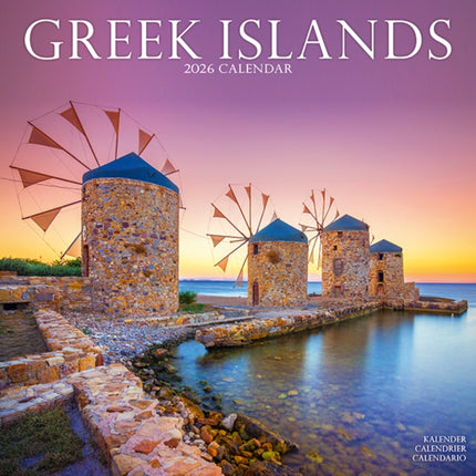 Greek Islands Calendar 2026  Square Travel Wall