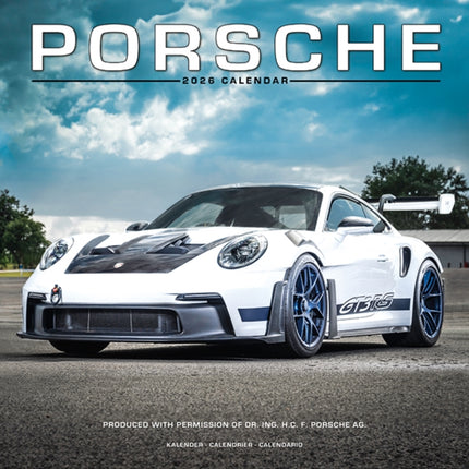 Porsche Calendar 2026  Square Car Wall Calendar