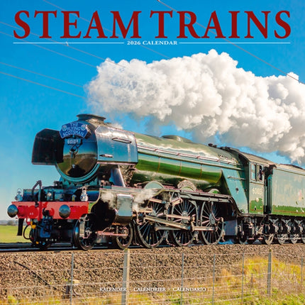 Steam Trains Calendar 2026  Square Trains Wall