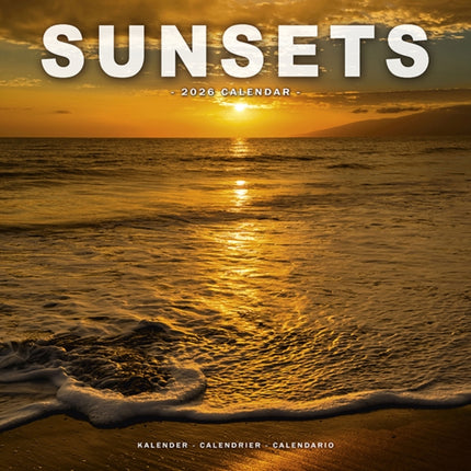 Sunsets Calendar 2026  Square Travel Wall