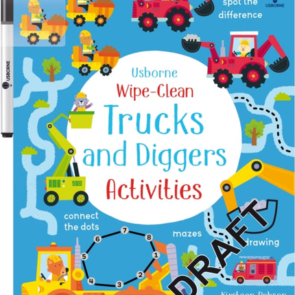 WipeClean Trucks and Diggers Activities