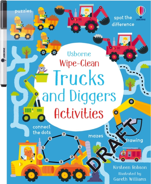 WipeClean Trucks and Diggers Activities