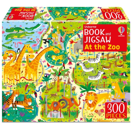 Usborne Book and Jigsaw At the Zoo