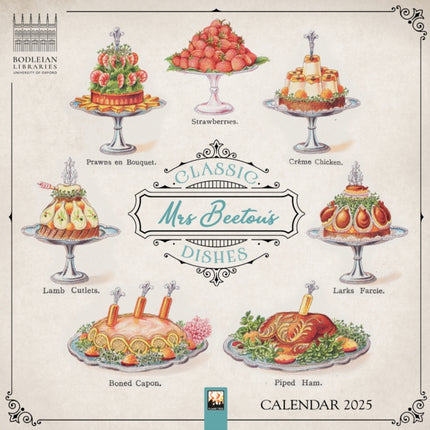 Bodleian Libraries Mrs Beetons Classic Dishes Wall Calendar 2025 Art Calendar