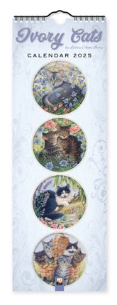 Ivory Cats Slim Calendar 2025 Art Calendar