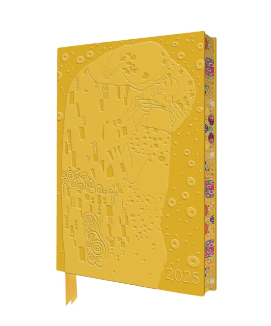 Klimt The Kiss 2025 Artisan Art Vegan Leather Diary Planner  Page to View with Notes