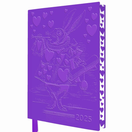 Alice in Wonderland 2025 Artisan Art Vegan Leather Diary Planner  Page to View with Notes