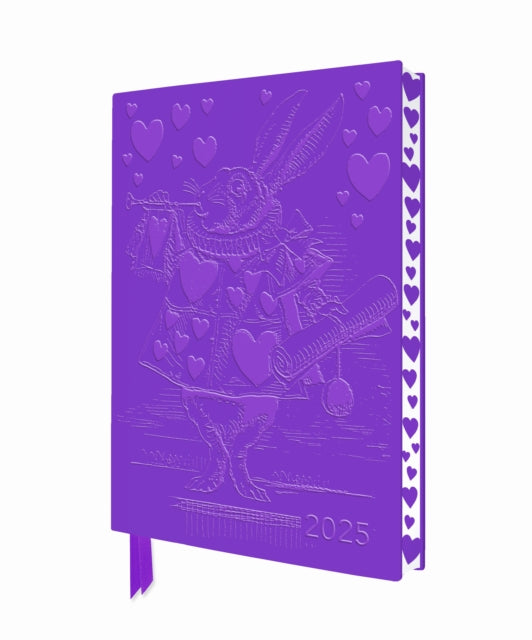 Alice in Wonderland 2025 Artisan Art Vegan Leather Diary Planner  Page to View with Notes