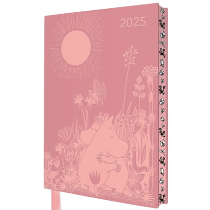 Moomin Love 2025 Artisan Art Vegan Leather Diary Planner  Page to View with Notes