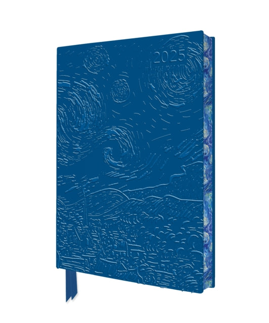 Vincent van Gogh The Starry Night 2025 Artisan Art Vegan Leather Diary Planner  Page to View with Notes