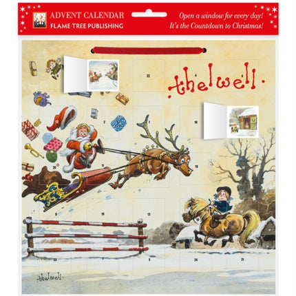 Norman Thelwell Showjumping Santa Advent Calendar with stickers