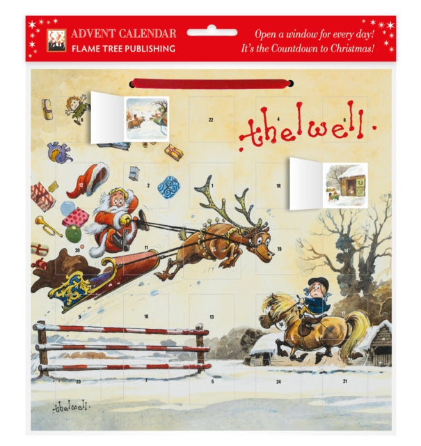 Norman Thelwell Showjumping Santa Advent Calendar with stickers