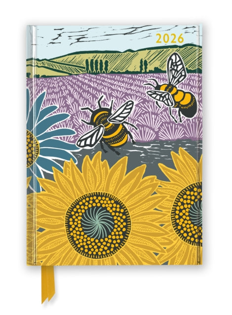 Kate Heiss Sunflower Fields 2026 Luxury Diary Planner  Page to View with Notes