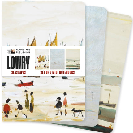 L.S. Lowry Seascapes Set of 3 Midi Notebooks