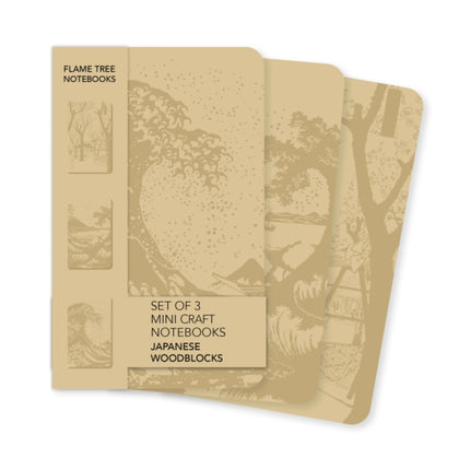 Japanese Woodblocks Set of 3 Mini Craft Notebooks
