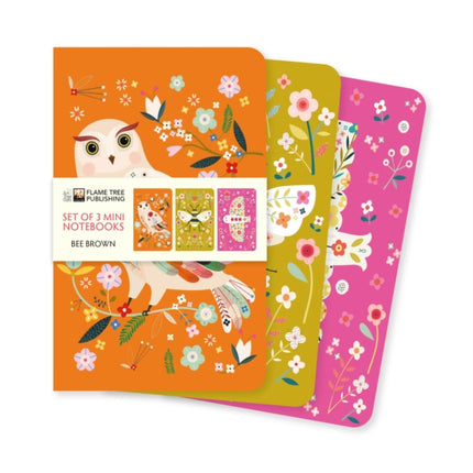 Bee Brown Set of 3 Mini Notebooks