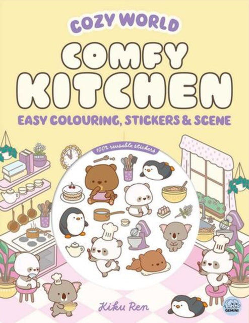 Cozy World Comfy Kitchen Easy Colouring and Sticker Scene for Teens Young Adults and Adults