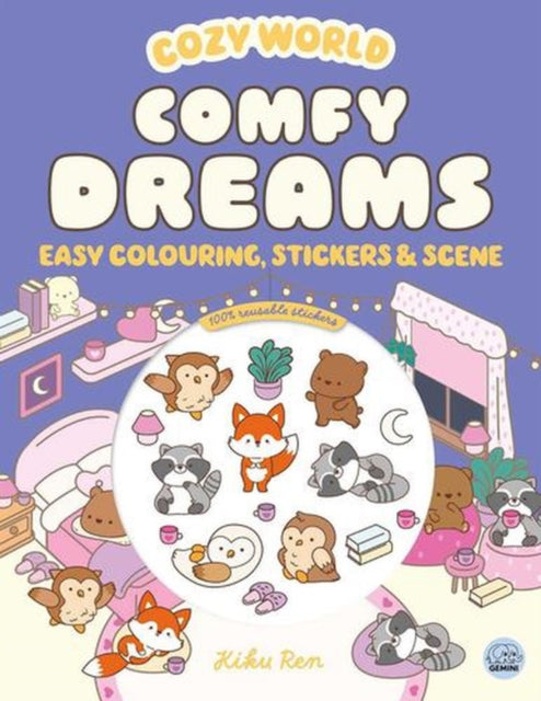 Cozy World Comfy Dreams Easy Colouring and Sticker Scene for Teens Young Adults and Adults