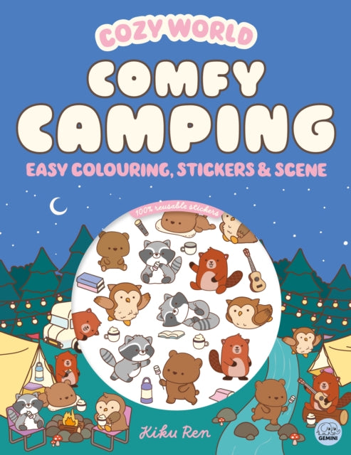 Cozy World Comfy Camping Easy Colouring and Sticker Scene for Teens Young Adults and Adults