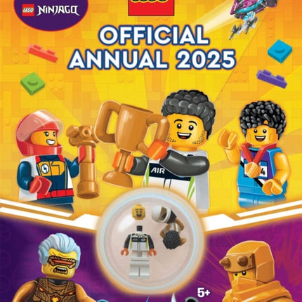 LEGO Books Official Annual 2025 with racing driver minifigure and trophy