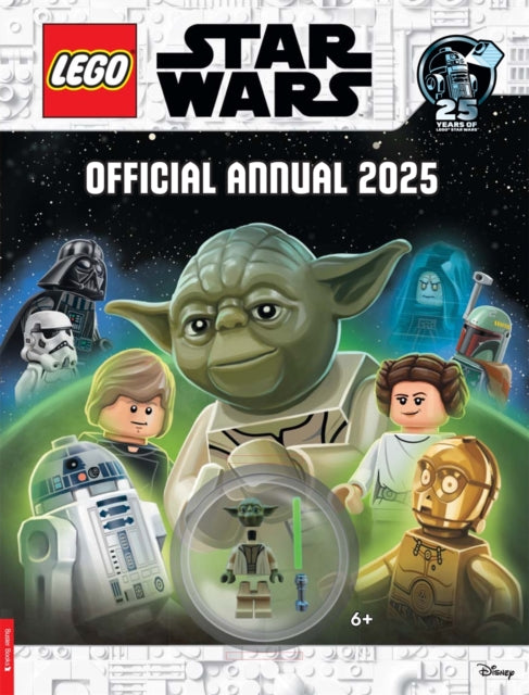 LEGO Star Wars Official Annual 2025 with Yoda minifigure and lightsaber