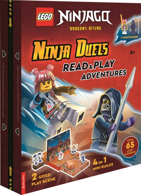 LEGO NINJAGO Ninja Duels with Sora minifigure Wolf Mask warrior minifigure twosided play scene four minibuilds and over 65 LEGO elements