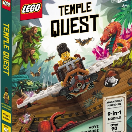 LEGO  Books Temple Quest with adventurer minifigure nine buildable models play scenes and over 90 LEGO elements