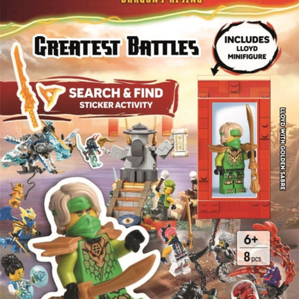 LEGO NINJAGO Greatest Battles Search and Find Activity Book with Lloyd minifigure and Golden Saber