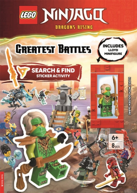 LEGO NINJAGO Greatest Battles Search and Find Activity Book with Lloyd minifigure and Golden Saber