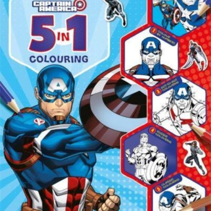 Marvel Avengers Captain America: 5 in 1 Colouring