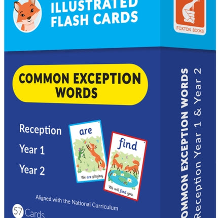 Common Exception Words Flash Cards: Reception, Year 1 and Year 2 Words - Perfect for Home Learning - with 109 Colourful Illustrations