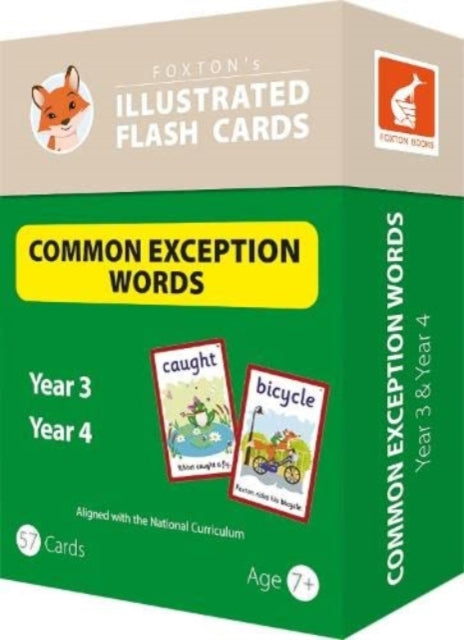 Common Exception Words Flash Cards: Year 3 and Year 4 Words - Perfect for Home Learning - with 106 Colourful Illustrations