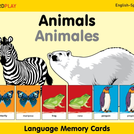 Language Memory Cards  Animals  EnglishSpanish Wordplay