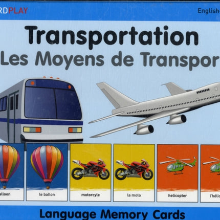 Language Memory Cards  Transportation  EnglishFrench Wordplay