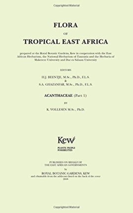 Flora of Tropical East Africa: Acanthaceae, Part