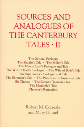 Sources and Analogues of the Canterbury Tales: