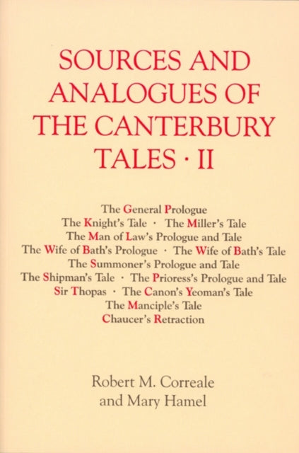 Sources and Analogues of the Canterbury Tales: