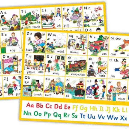 Jolly Phonics Letter Sound Wall Charts: In Precursive Letters (British English edition)