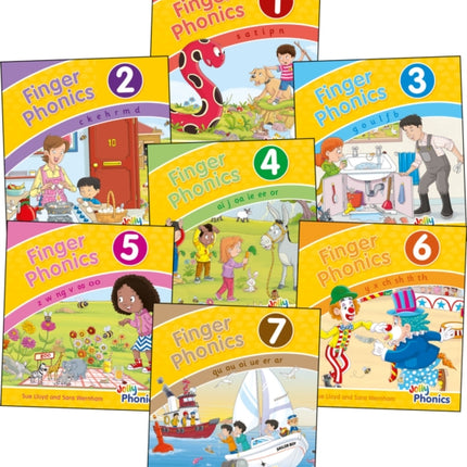 Finger Phonics Books 1-7: in Precursive Letters (British English edition)