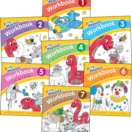 Jolly Phonics Workbooks 1-7: in Precursive Letters (British English edition)