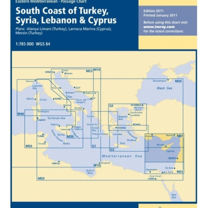 Imray Chart M21: Eastern Mediterranean Passage Chart - South Coast of Turkey, Syria, Lebanon & Cyprus
