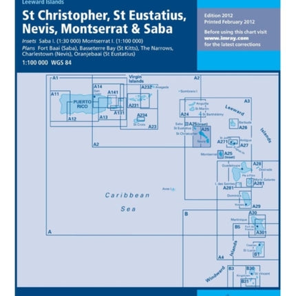 Imray Iolaire Chart A25: St Eustatius, St Christopher, Nevis, Monserrat and Saba