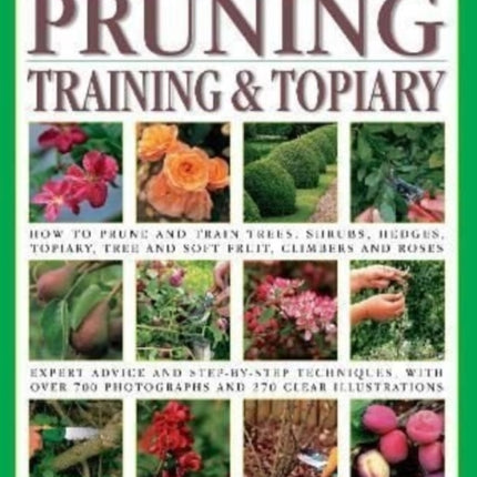 The Pruning, Training & Topiary, Illustrated Practical Encyclopedia of: How to prune and train trees, shrubs, hedges, topiary, tree and soft fruit, climbers and roses; practical advice and step-by-step techniques,  with over 700  photograph